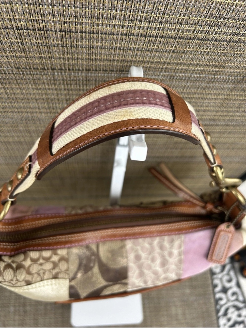 Rare Vintage Coach Y2K Patchwork Leather Trim Hobo Ba… - Gem